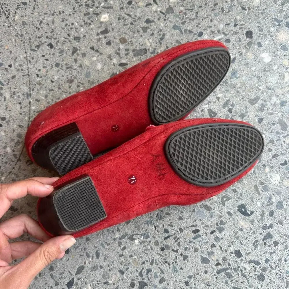 Aerosoles womens 7.5 flats Red suede ballet flats with braided detail